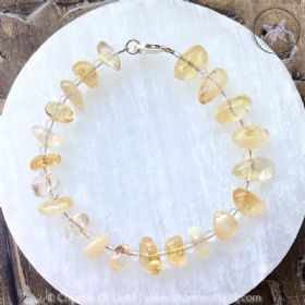 Citrine Pebble & Clear Quartz Bracelet